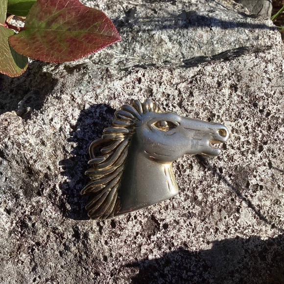 Vintage Heavy Metal Artistic Stallion Horse Belt Buckle/Scarf Slide main image 11